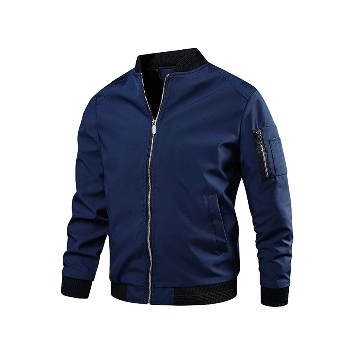 Stylische Herren Bomberjacke Leicht Reißverschluss
