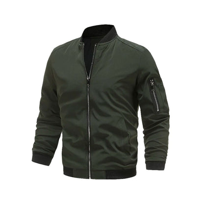 Stylische Herren Bomberjacke Leicht Reißverschluss
