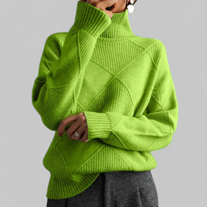 Damen Pullover Rollkragen Bequem Locker