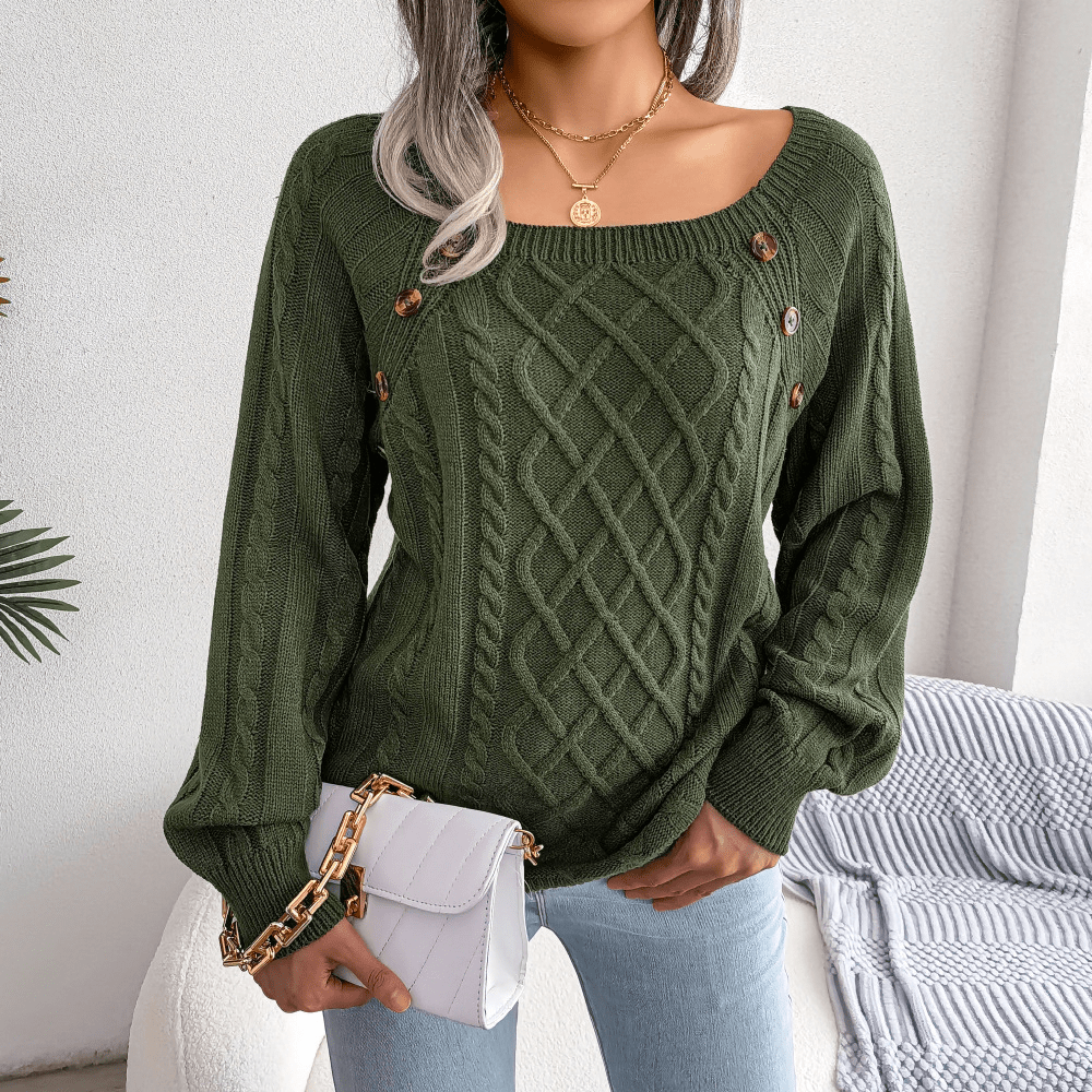 Eleganter Damenpullover mit Knöpfen