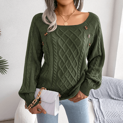Eleganter Damenpullover mit Knöpfen
