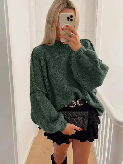 Herbst Pullover Damen Oversized Warm & Bequem