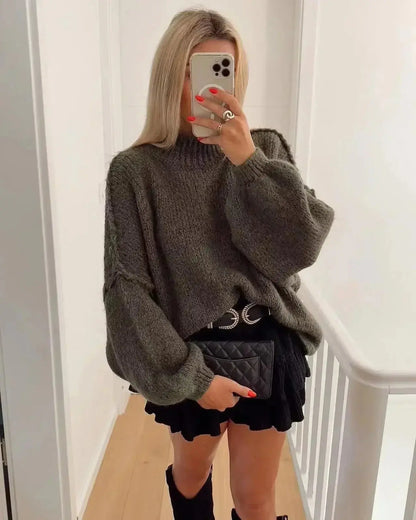 Herbst Pullover Damen Oversized Warm & Bequem