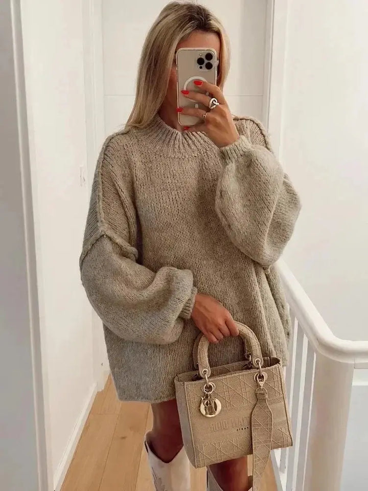 Herbst Pullover Damen Oversized Warm &amp; Bequem - IdealeKleiden