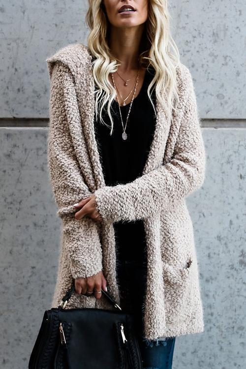 Kapuzenjacke Damen Modern Strick - IdealeKleiden