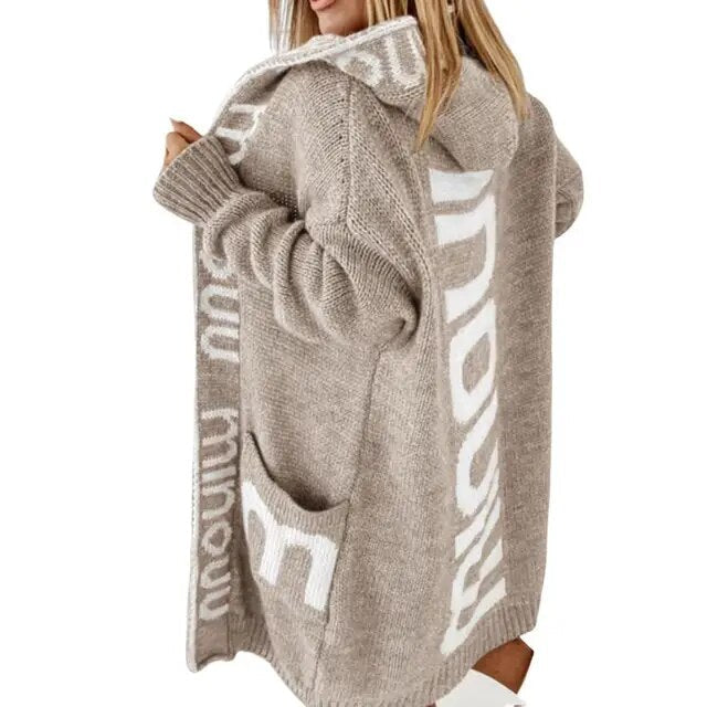 Übergrößer Pullover Langarm Statement Design