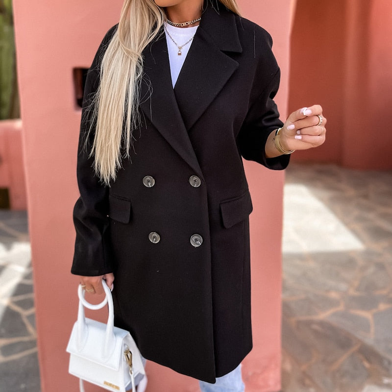 Langer Wintermantel Warm & Elegант