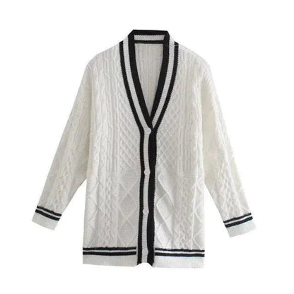 Modische Strickjacke Damen Streifen Design