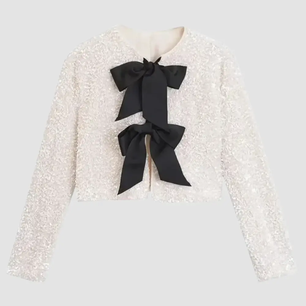 Eleganter Paillettenschleif Blazer