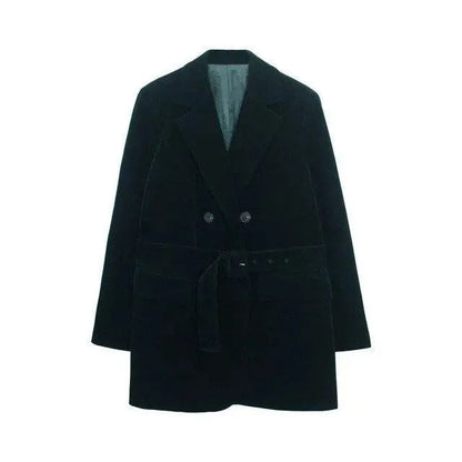 Eleganter Damenblazer Oversized mit Samtgürtel
