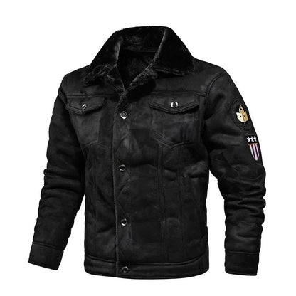 Luxus Lederjacke Übergroß Samtinnenfutter