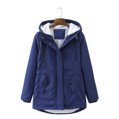 Luxus Damen Wintermantel Elegent Schwarz