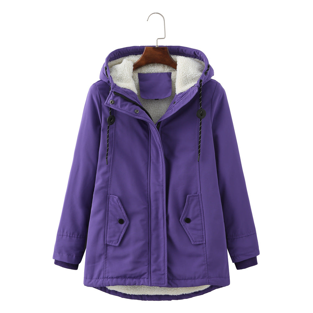 Luxus Damen Wintermantel Elegent Schwarz