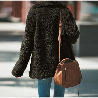 Damen Weich Teddy Winterjacke Warm - IdealeKleiden