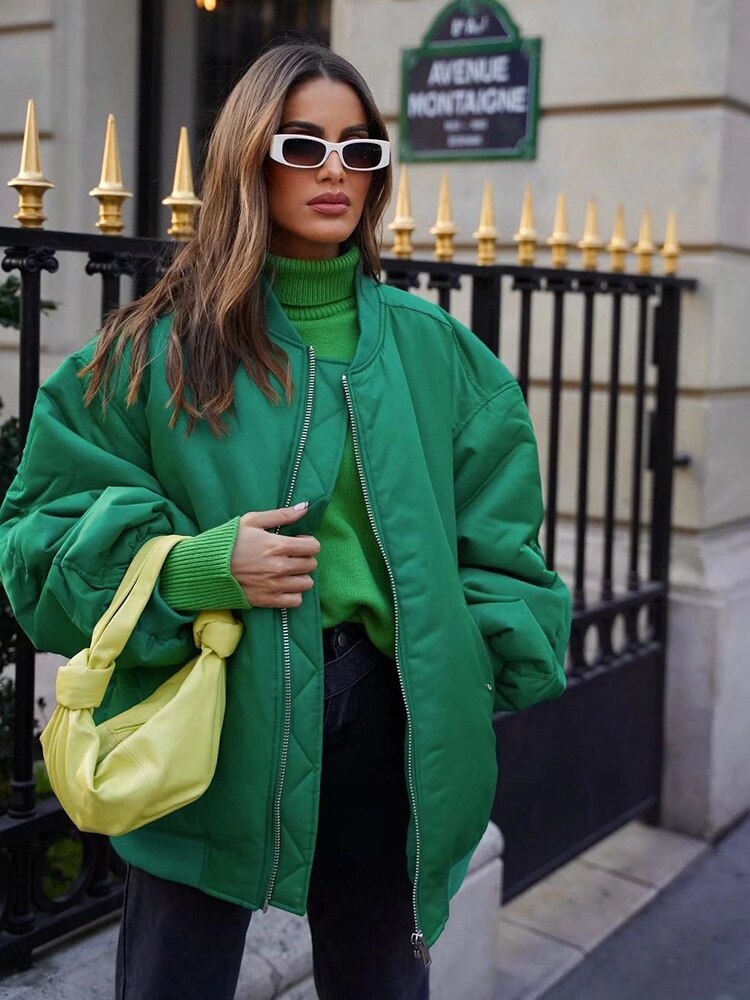 Damen Bomberjacke Groß Größe Oversized Style