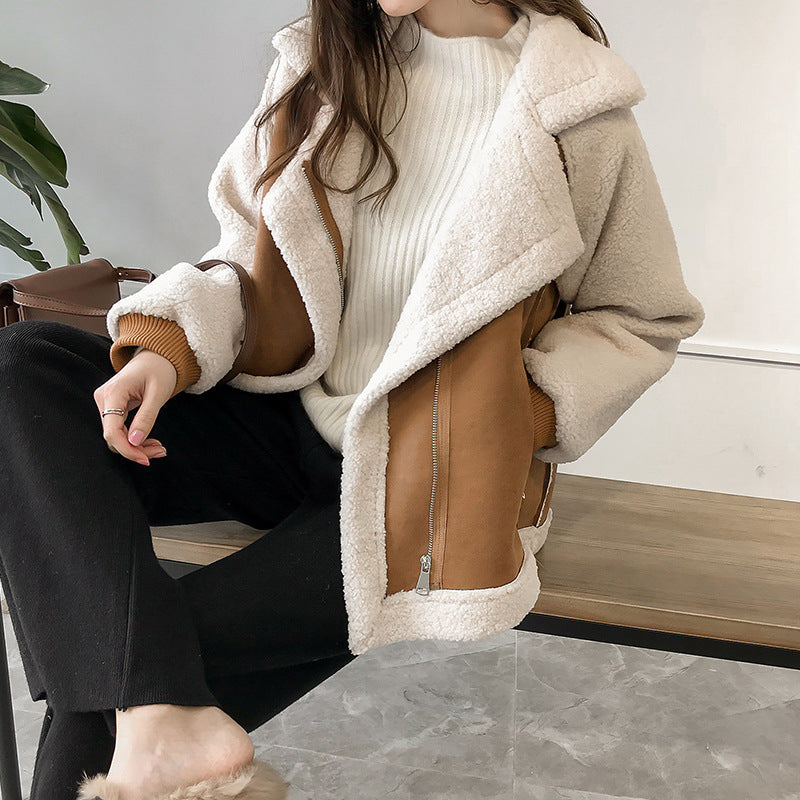 Stylischer Wintermantel Wildleder Elegant - IdealeKleiden