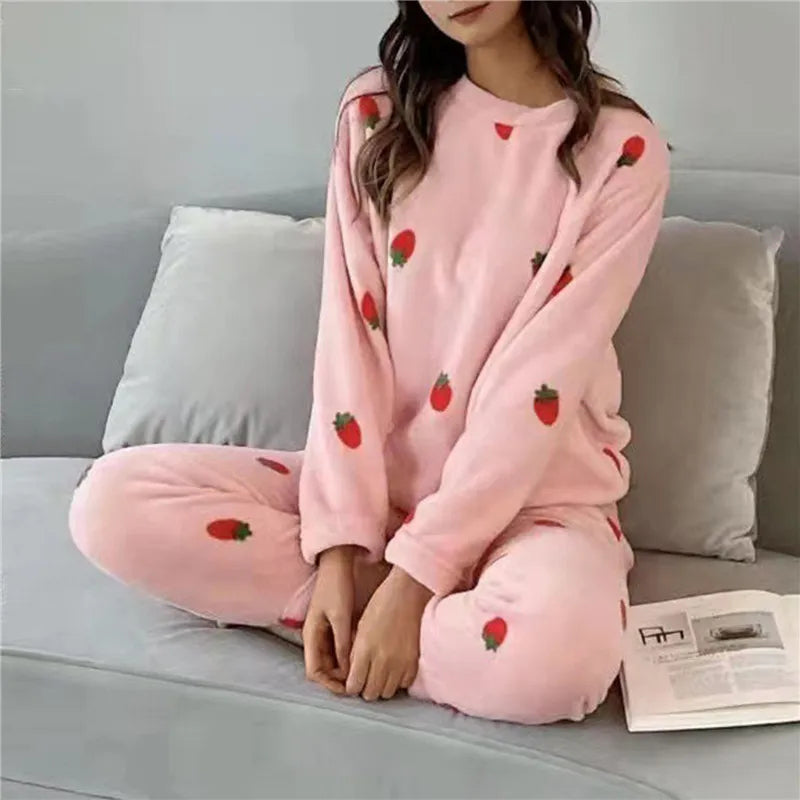 Weiche Fleece Schlafanzüge Damen - Warm &amp; Bequem