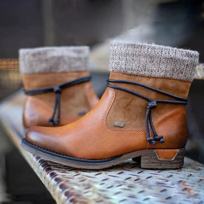 Stilvolle Stiefel Vintage Look Niedriger Absatz