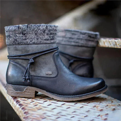 Stilvolle Stiefel Vintage Look Niedriger Absatz