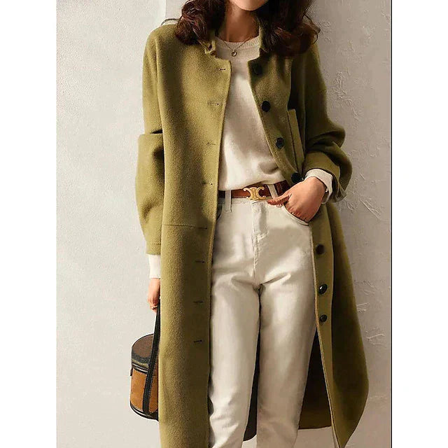 Eleganter Damenmantel Lang Bequem