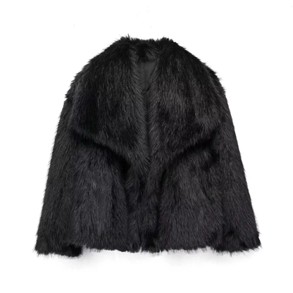 Luxus Faux-Fur Jacke Damen Glamour