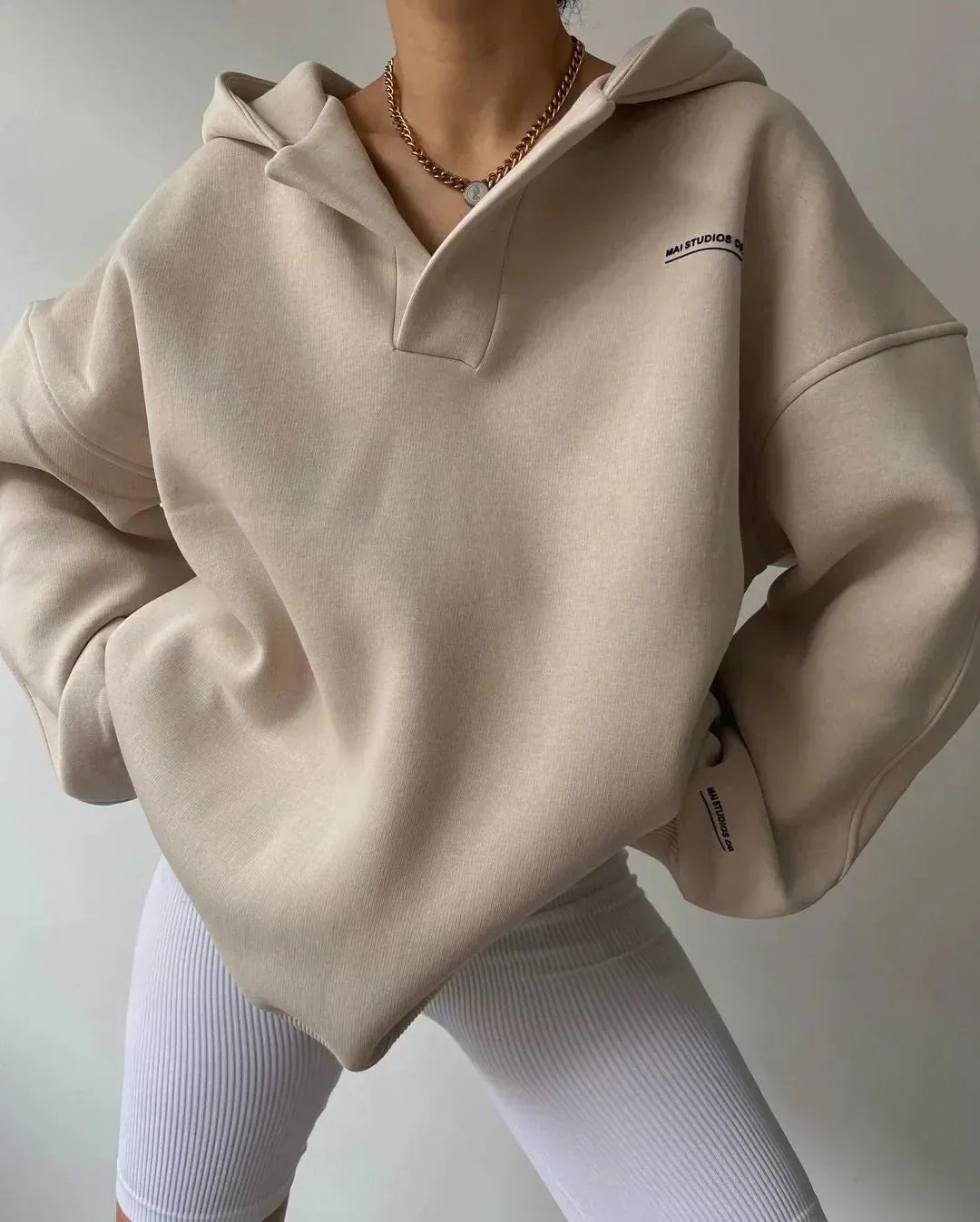 Damen Oversized Hoodie Bequem Groß - IdealeKleiden