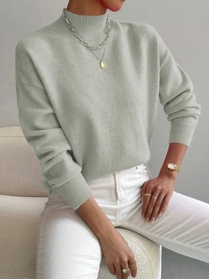 Eleganter Rollkragenpullover Damen Bequem - IdealeKleiden