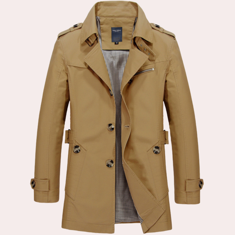 Herren Trenchcoat Elegant Frühjahrsmantel Moderne Style