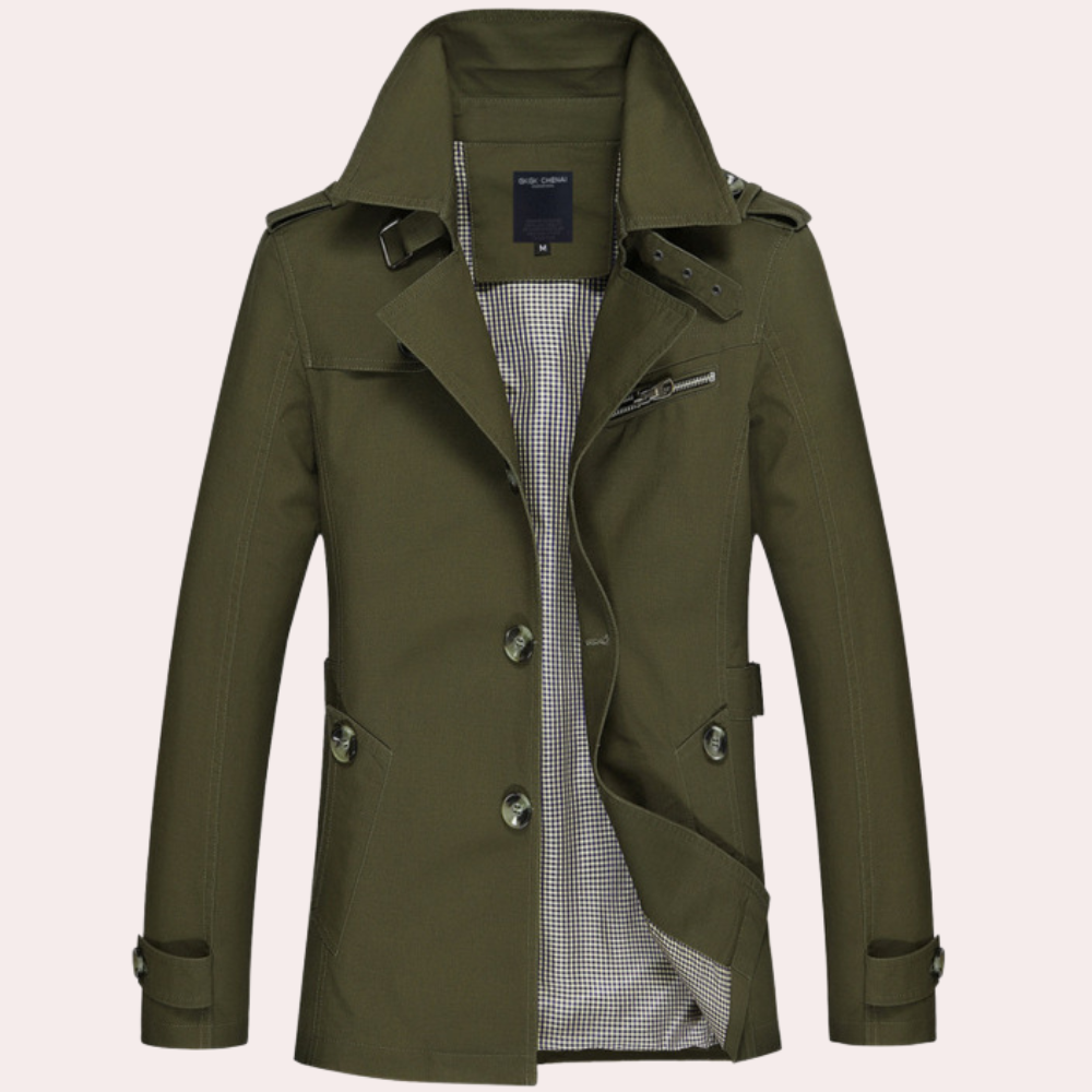 Herren Trenchcoat Elegant Frühjahrsmantel Moderne Style