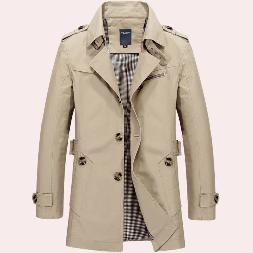 Herren Trenchcoat Elegant Frühjahrsmantel Moderne Style