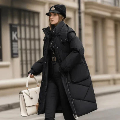Warme Oversized-Jacke Kapuze Mittellang