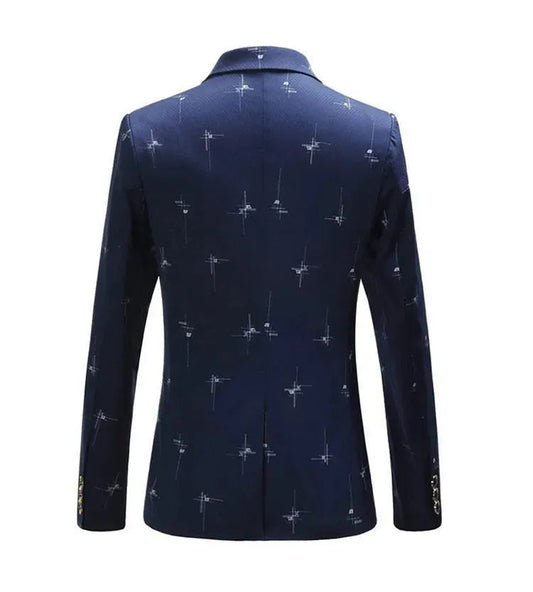 Herren Blazer Modern Weiß Gedruckt - IdealeKleiden