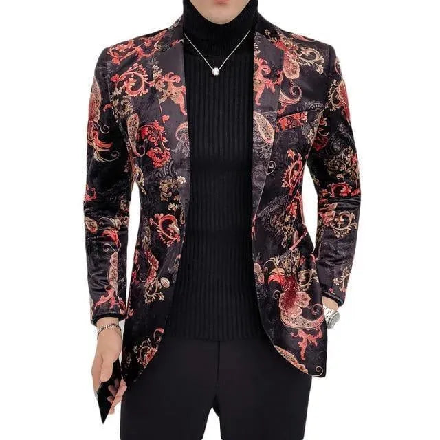 Herren Blazer Korallenmuster Elegant