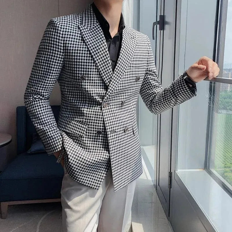 Herren Blazer Doppelreihig Elegant Modern