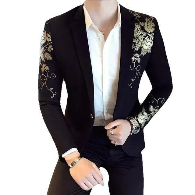Stilvoller Herren Blazer - Gold Muster Elegant