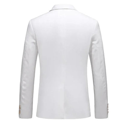 Stylischer Blazer Herren - Weißer Anzug Blazer Mit Vielen Taschen - IdealeKleiden