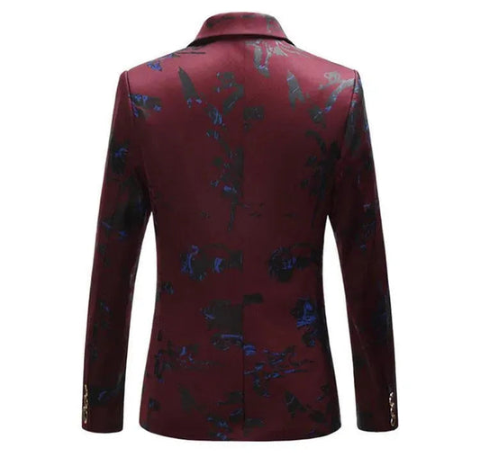 Herren Blazer Elegant - Blauer Anzug Blazer mit coolem Design - IdealeKleiden