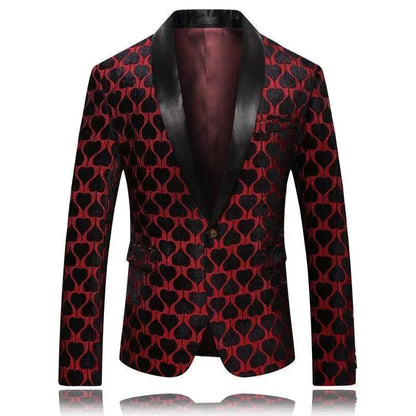 Herren Blazer Roter Smoking Anzugjacke