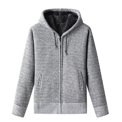 Herren Strickjacke Kapuze Reißverschluss Warm