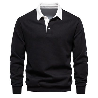Herren Polo Pullover Langarm Modern