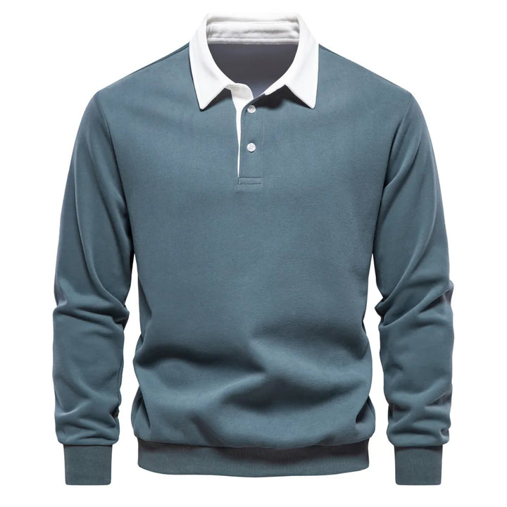 Herren Polo Pullover Langarm Modern