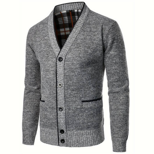 Herren Cardigan V-Ausschnitt Modern - IdealeKleiden