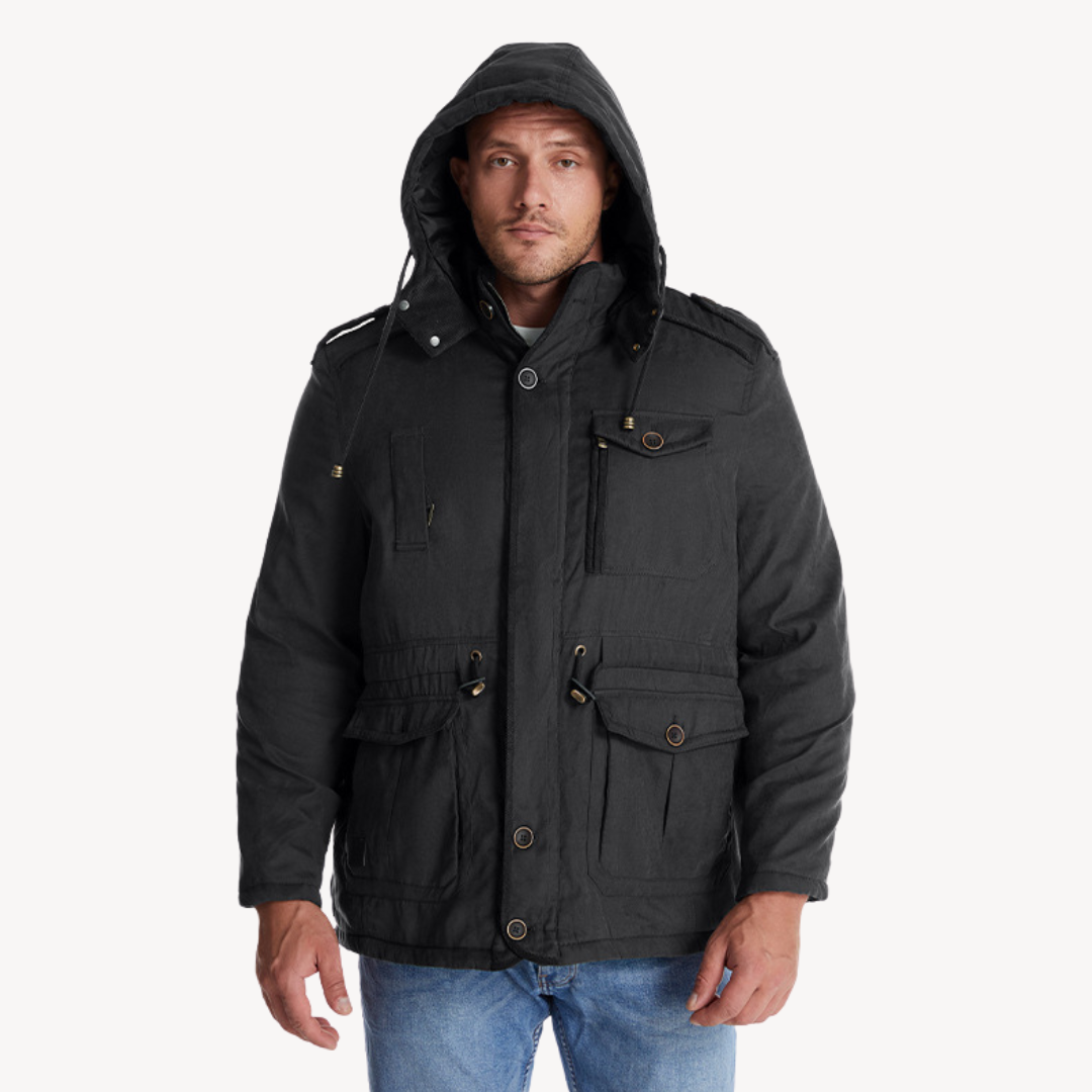 Herren Winterparka Wasserdicht mit Fellkapuze - IdealeKleiden