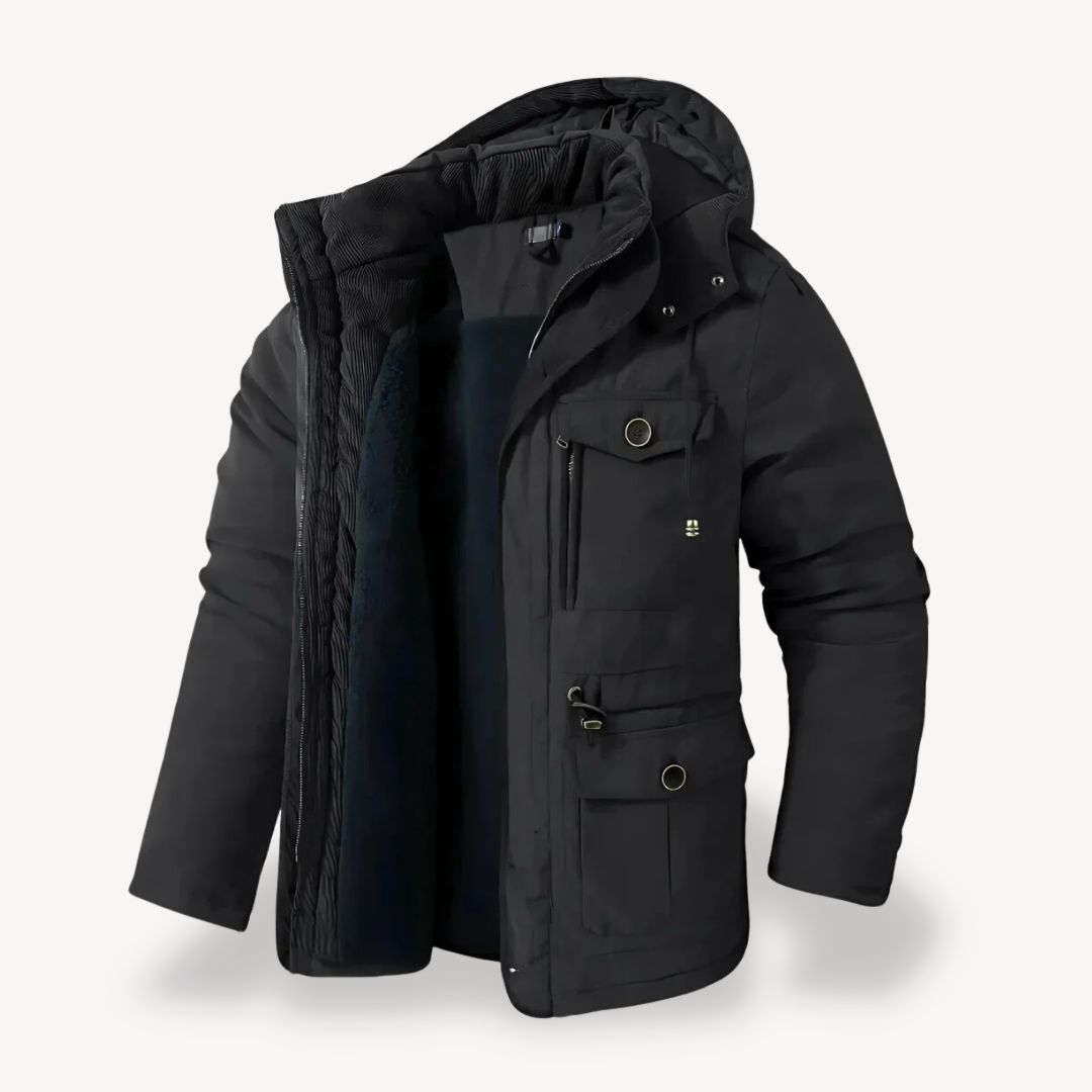 Herren Winterparka Wasserdicht mit Fellkapuze