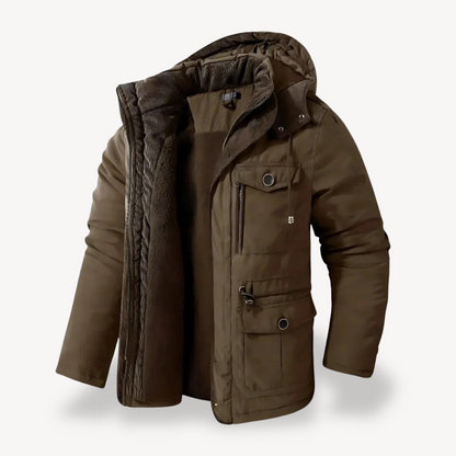 Herren Winterparka Wasserdicht mit Fellkapuze