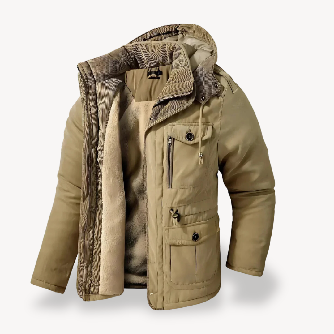 Herren Winterparka Wasserdicht mit Fellkapuze