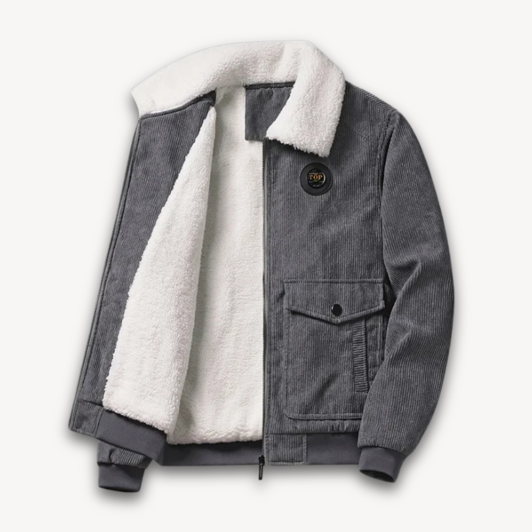 Warme Herren Winterjacke Sherpa-Fleece