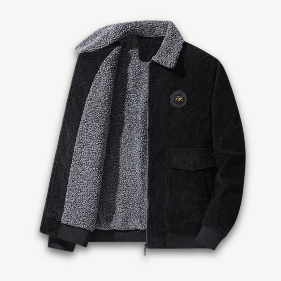 Warme Herren Winterjacke Sherpa-Fleece