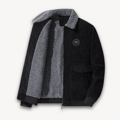Warme Herren Winterjacke Sherpa-Fleece