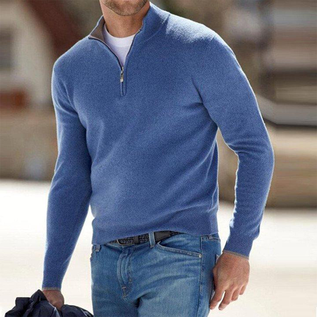 Bequeme Herren Pullover Zip Oberteil